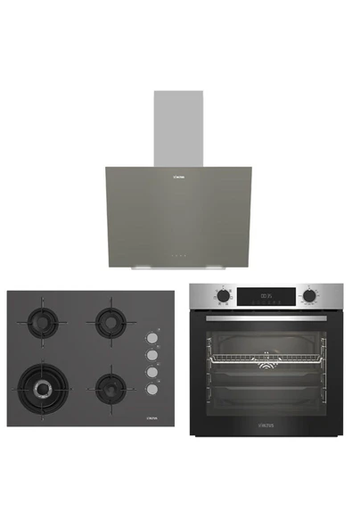Altus ALA 322 I Fırın 189 GG Ocak 570 G Davlumbaz Gri Ankastre Set ürün görseli 1