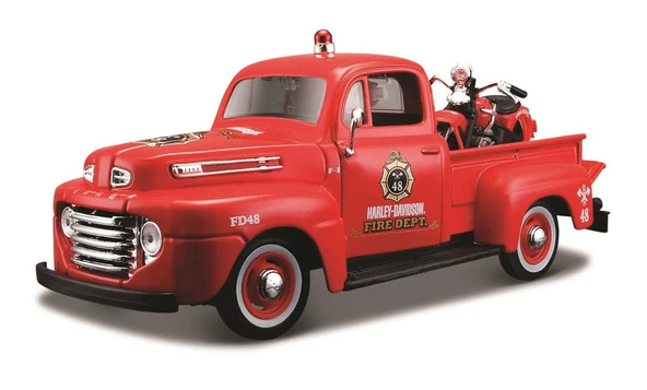 Harley Davidson 1:24 Ford F1 Pickup ve 1936 Knucklehead ürün görseli 1