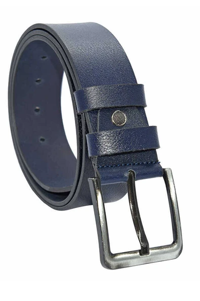 Lacivert Hakiki Deri Düz Renk 4.5 cm.lik Unisex Spor Kemer - Tek Katmanlı Manda Derisi ürün görseli 1