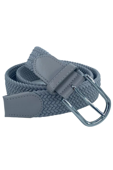 Gri Elastik Esnek Unisex Örgü Kemer ürün görseli 1