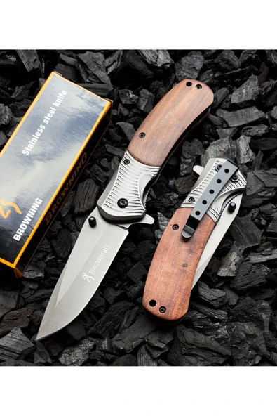 PTTAVM: Browning Bıçak - A331 Ahşap Kabze Çelik Çakı - 20 Cm
