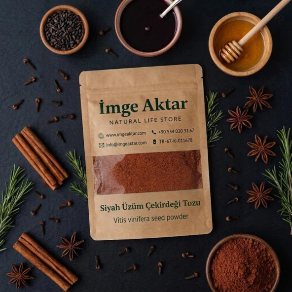 Siyah Üzüm Çekirdeği Toz 100g ürün görseli 1