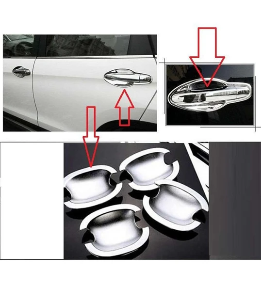 Hyundai Tucson Uyumlu 2004 2014 Dış Kapı Kolu İç Kaplama Abs (Plastik) Krom ürün görseli 1