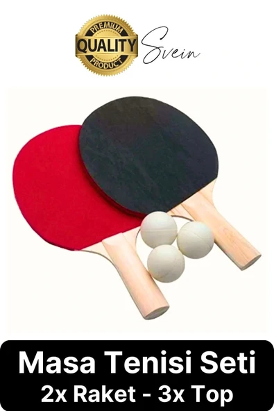 Masa Tenisi Raket Seti 2 Adet Raket 3 Adet Pinpon Topu Ahşap Saplı Dayanıklı Ve Hafif Oyun Ekipmanı ürün görseli 1