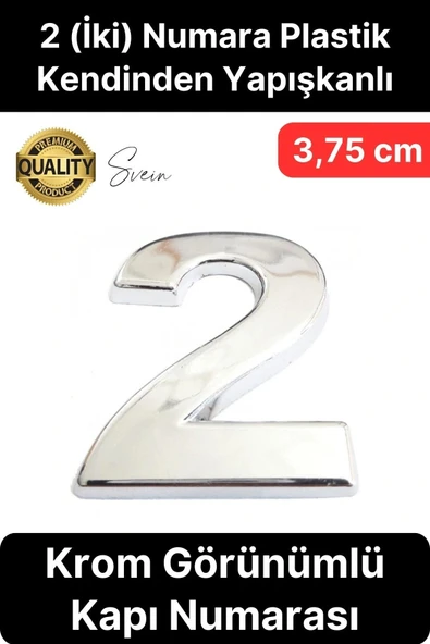 No 2 Kapı Numarası Kendinden Yapışkanlı Masa Dolap Plastik Ev Posta Kutusu Dış Mekan Daire 3,75 cm ürün görseli 1