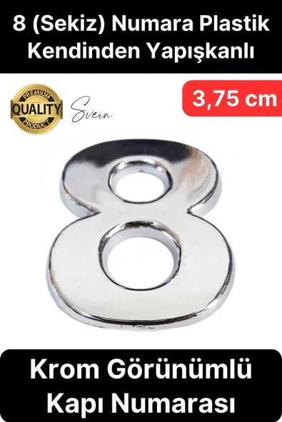 No 8 Kapı Numarası Kendinden Yapışkanlı Masa Dolap Plastik Ev Posta Kutusu Dış Mekan Daire 3,75 cm ürün görseli 1