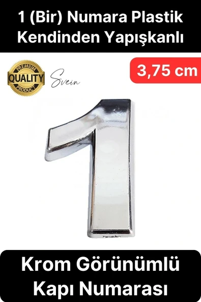 No 1 Kapı Numarası Kendinden Yapışkanlı Masa Dolap Plastik Ev Posta Kutusu Dış Mekan Daire 3,75 cm ürün görseli 1