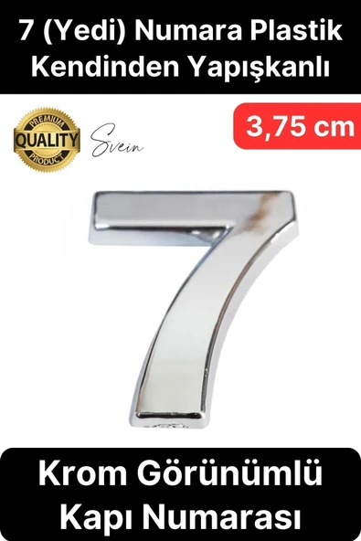 No 7 Kapı Numarası Kendinden Yapışkanlı Masa Dolap Plastik Ev Posta Kutusu Dış Mekan Daire 3,75 cm ürün görseli 1