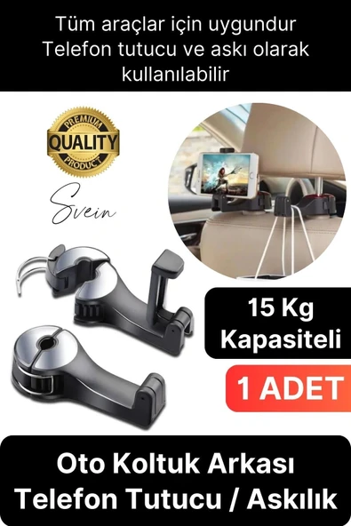 Oto Koltuk Arkası Telefon Tablet Tutucu Askılık Mesafe Ayarlı Uzayan Ayarlanabilir Sağlam Organizer ürün görseli 1