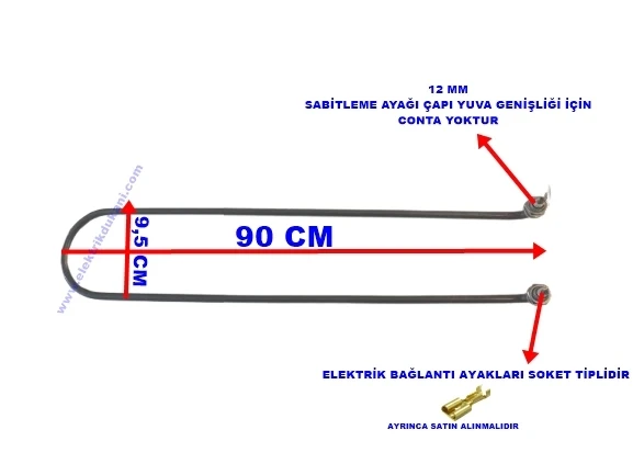 ENDER Benmari 90cm Rekorlu Kıvrık Rezistans 2500W 220V 8.5? Cr-Ni ürün görseli 1