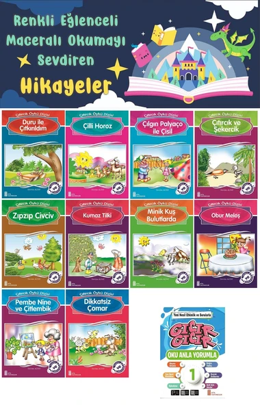 1.Sınıf Oku Anla Yorumla - Renkli Eğlenceli Maceralı Okumayı Sevdiren Hikaye Seti 15 (32 Sayfa) ürün görseli 1