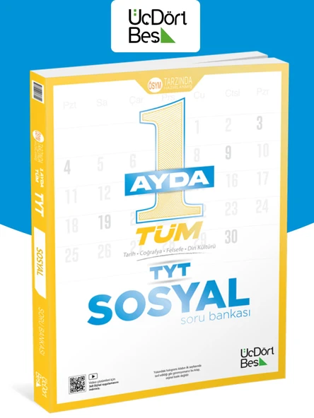 345 TYT 1 Ayda Tüm Sosyal Soru Bankası Tarih-Coğrafya-Felsele-Din Kültürü ürün görseli 1