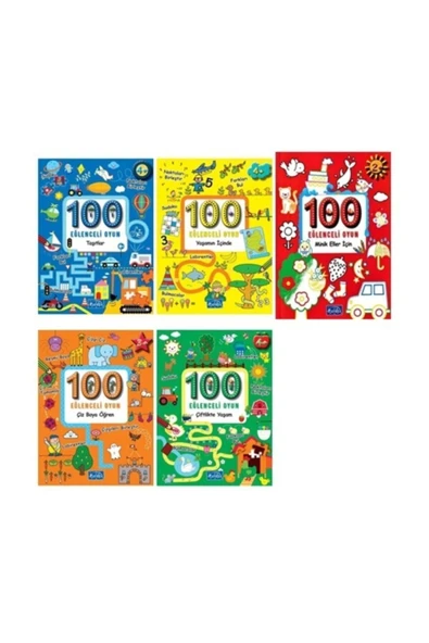 Çocuklar Için 100 Eğlenceli Oyun 5 Farklı Kitap Taşıtlar&minik Eller&Çiz Boya ürün görseli 1