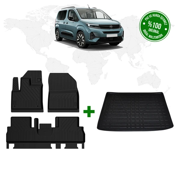 Opel Combo 4D Havuzlu Paspas Ve Bagaj Havuzu 2024 Model Ve Sonrası ürün görseli 1