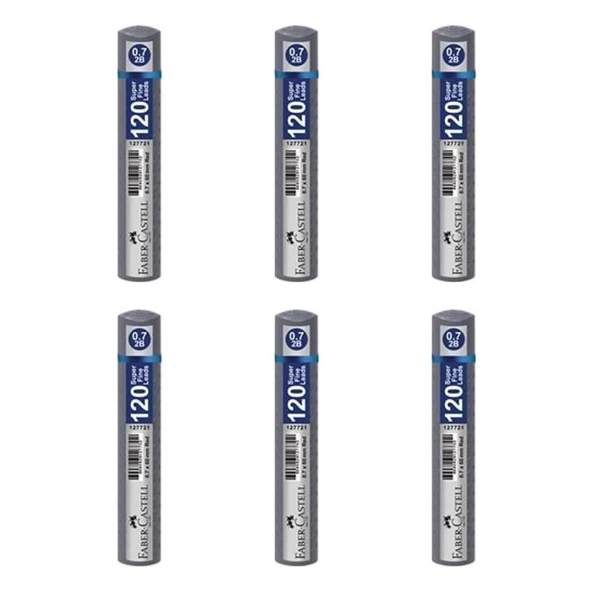 Faber-Castell Grip Min 0.7 mm 120'li Tüp Gri - 6 Adet ürün görseli 1
