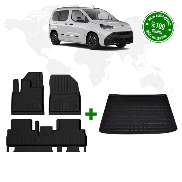 Toyota Proace City 4D Havuzlu Paspas ve Bagaj Havuzu 2024 Model Ve Sonrası ürün görseli 1