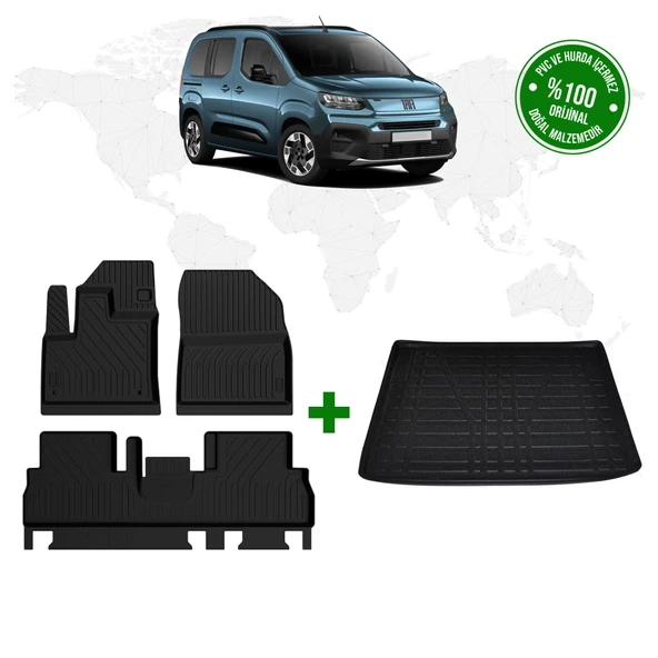 Fiat Doblo 4D Havuzlu Paspas ve Bagaj Havuzu 2024 Model Ve Sonrası ürün görseli 1