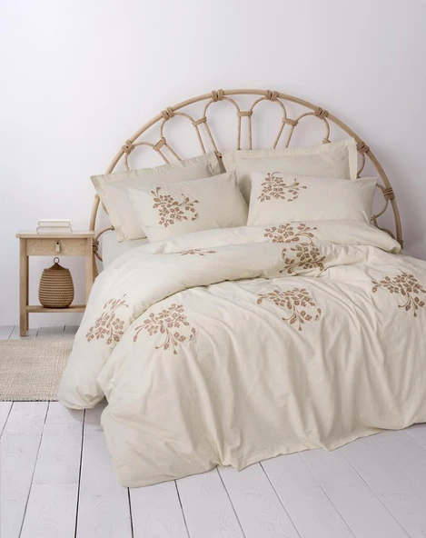 Cotton Box Cotton Keten Çift Kişilik Nevresim Takımı Kaneli ürün görseli 1