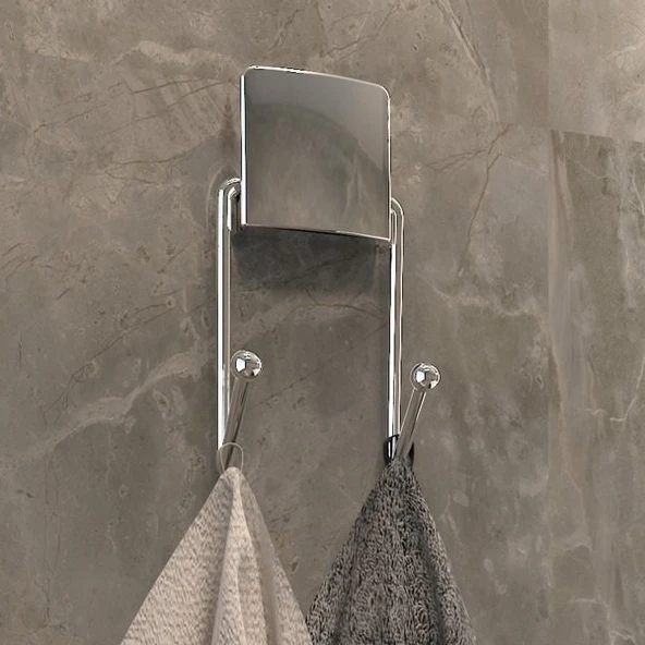 Decorev DC-542 Dekoratif Banyo Mutfak İkili Havlu Askısı ürün görseli 1