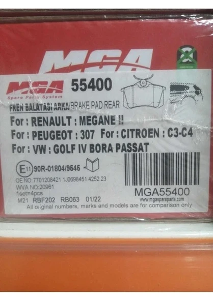 BALATA FREN ARKA-(RENAULT:MEGANE II-PEUG ürün görseli 1