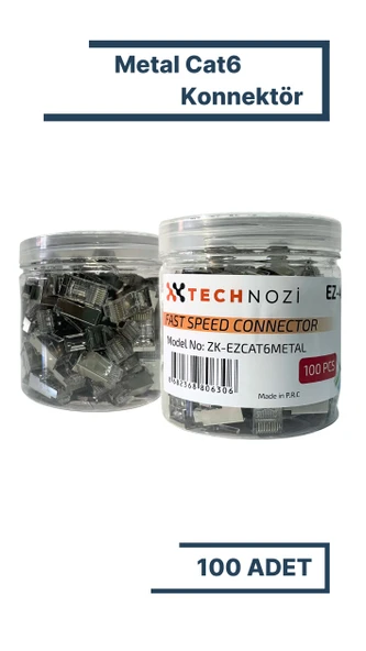 Cat6 Metal Rj45 Jack Konnektör Uç Lan Ethernet Jak 100 Adet ürün görseli 1