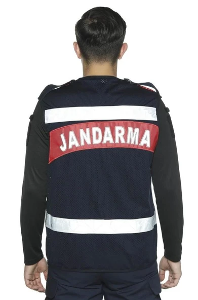 Single Sword Jandarma Asayiş Fileli Reflektif Yelek - Resim 3
