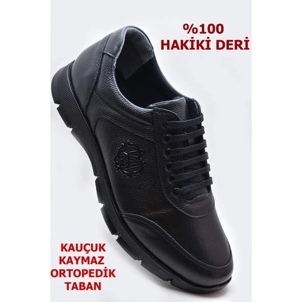 TAB405 Tam Ortopedik Kauçuk Kaymaz Taban Hakiki Deri Kışlık Erkek Ayakkabı ürün görseli 1