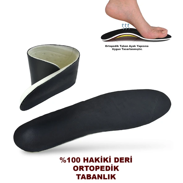 01HK Hakiki Deri Erkek Kadın Ortopedik Tabanlık Unisex Ortopedik Deri Taban ürün görseli 1