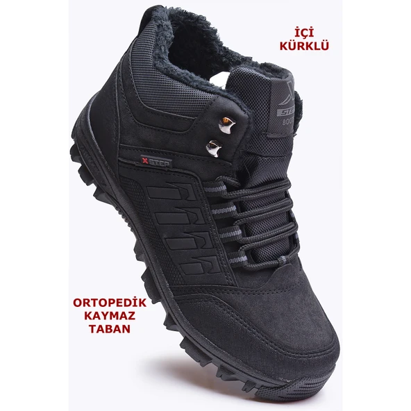 X6 Ortopedik Kaymaz Taban Kürklü Erkek Bot Outdoor Bot ürün görseli 1