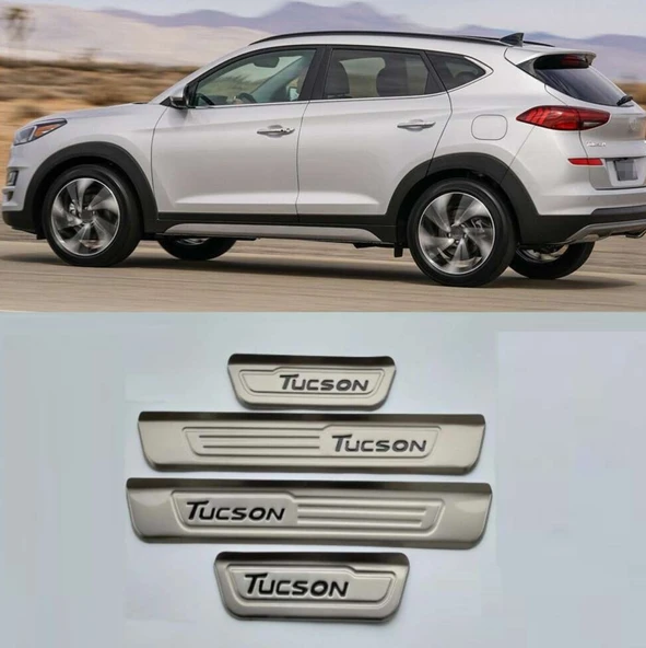 Hyundai Tucson Uyumlu 2015 2020 Dış Kapı Eşiği Krom ürün görseli 1