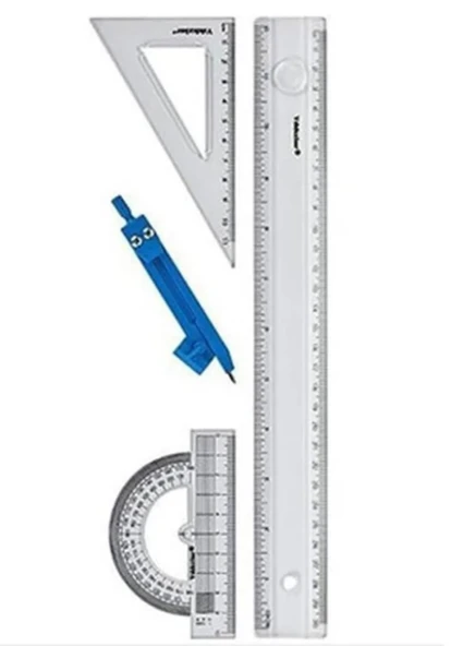 Cetvel Seti Pergelli Cetvel Takımı 30 Cm Çizim Takımı ürün görseli 1