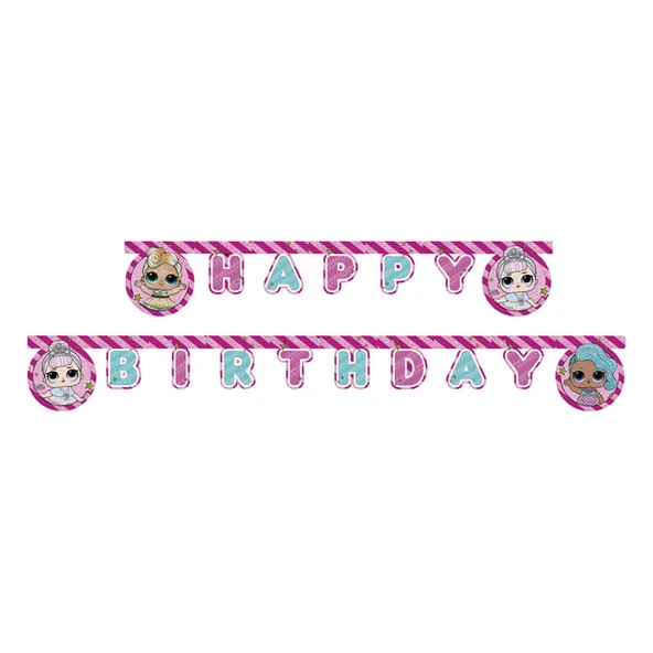 Lol Bebek Temalı Happy Bırthday Banner 270 cm ürün görseli 1