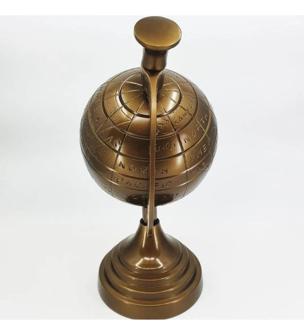 Antik Bronz Yerküre - Resim 5