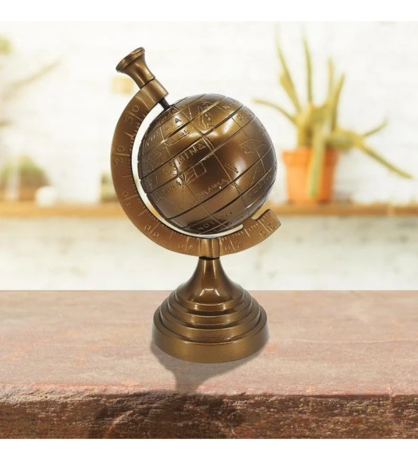 Antik Bronz Yerküre - Resim 6