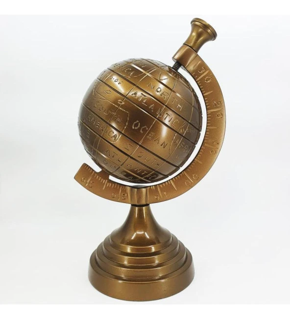 Antik Bronz Yerküre - Resim 7