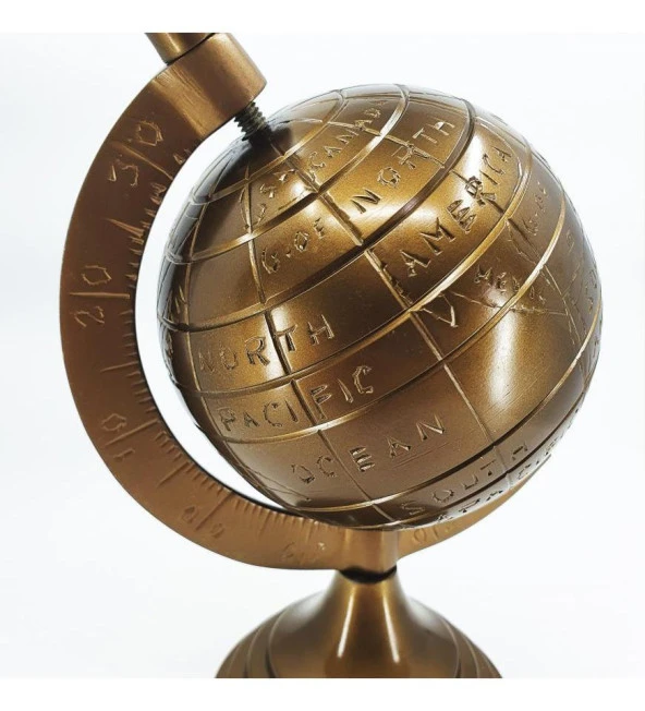 Antik Bronz Yerküre - Resim 8
