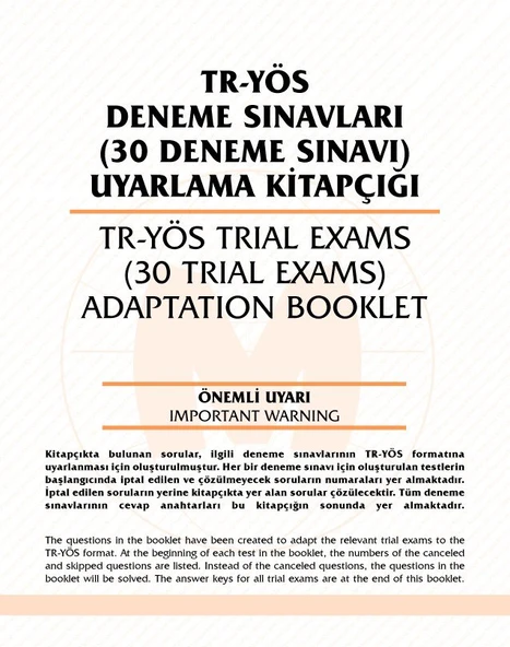 TR-YÖS DENEME SINAVLARI (30 SINAV) - Resim 2