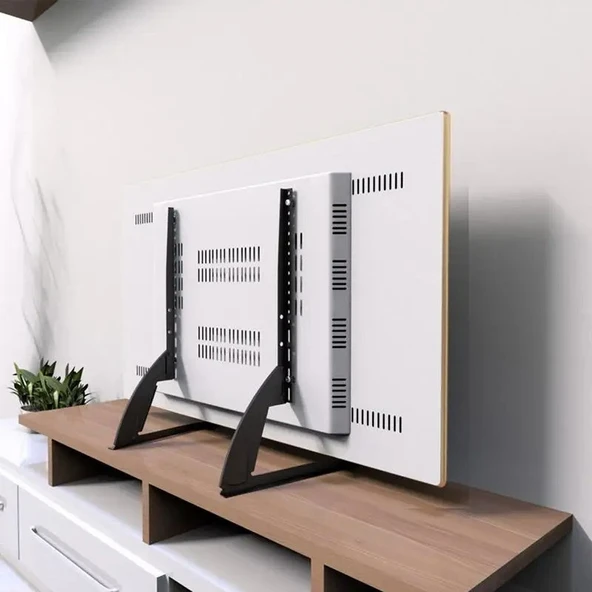 Monozone 32-75 inç Sabit Ekran Masaüstü Tv Standı Yükseltilmiş TV Tabanı Masaüstü Kaldırma LCD Monitör Standı ürün görseli 1