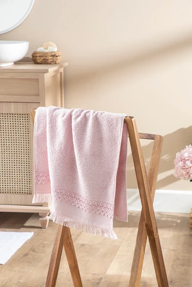 English Home Lace Band Dantelli Yüz Havlusu 50x80 Cm Nude ürün görseli 1