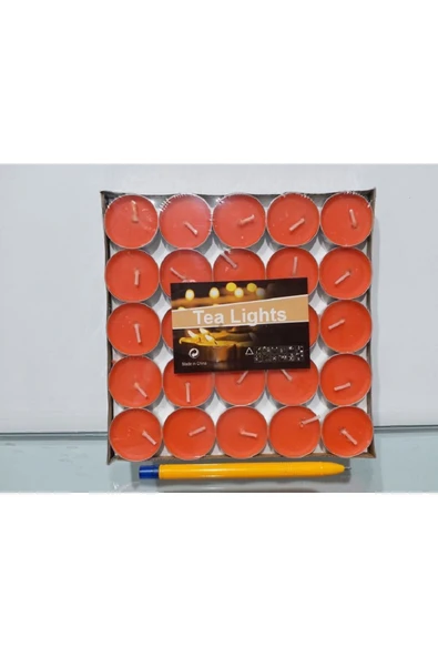 50'li Tealight Mum 50 Adet 2 Saat Yanan Beyaz & Kırmızı ürün görseli 1