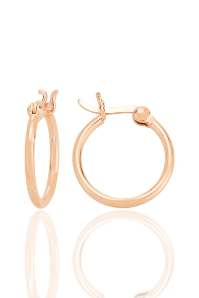 Gümüş rose 16 mm balta kilit şarnel halka küpe SGTL12758ROSE ürün görseli 1