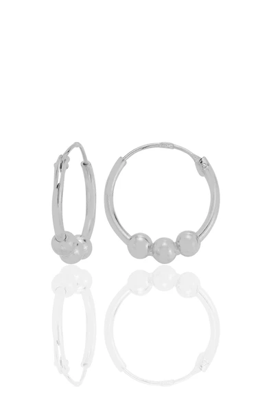 Gümüş 14 mm italyan toplu halka küpe  SGTL12755RODAJ ürün görseli 1