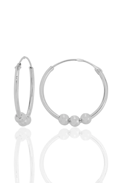 Gümüş 18 mm italyan toplu halka küpe  SGTL12757RODAJ ürün görseli 1