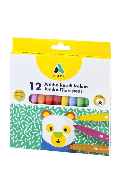 Jumbo Keçeli Kalem 12 Renk ürün görseli 1