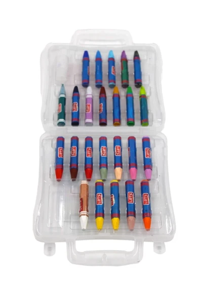 24 Renk Plastik Çantalı Pastel Boya - Resim 3