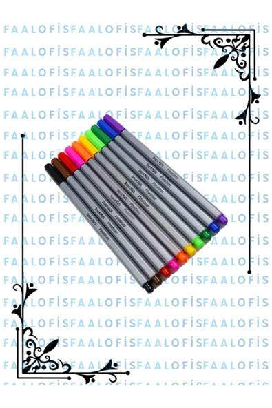 Fineliner Keçeli Kalem 10 Renk Kaliteli Malzeme İnce Uç ürün görseli 1