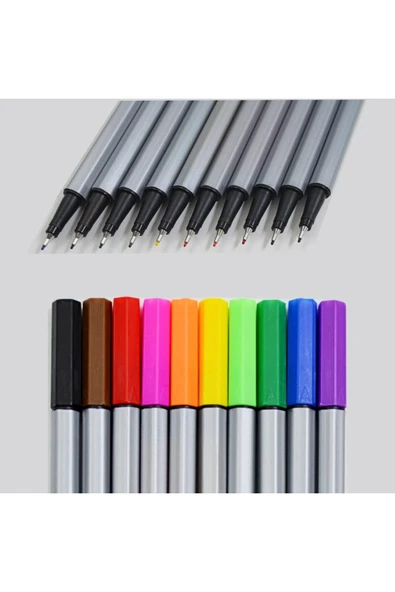 Fineliner Kalem 10 Renk - Resim 2