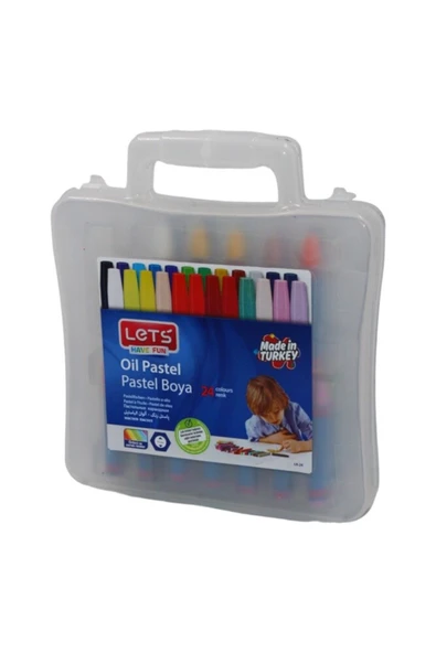 24 Renk Plastik Çantalı Pastel Boya - Resim 2