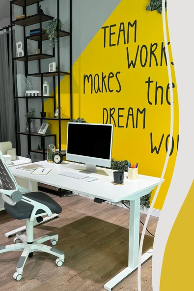 Creo Mobili Yükseklik Ayarlı, Elektrikli ve Bluetoothlu, Orion 3 Kademe Ofis ve Çalışma Masası, Ekru ürün görseli 1