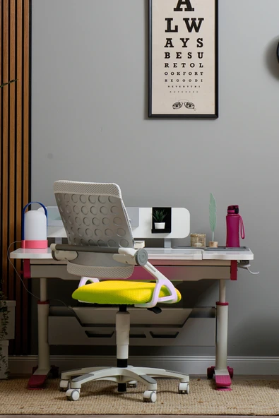 Creo Mobili Yükseklik ve Sırt Ayarlı Sirius Çalışma Sandalyesi Ofis ve Bilgisayar Koltuğu Beyaz/Sarı ürün görseli 1